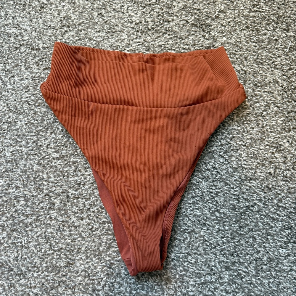 High-Waisted Ribbed Bikini Bottom